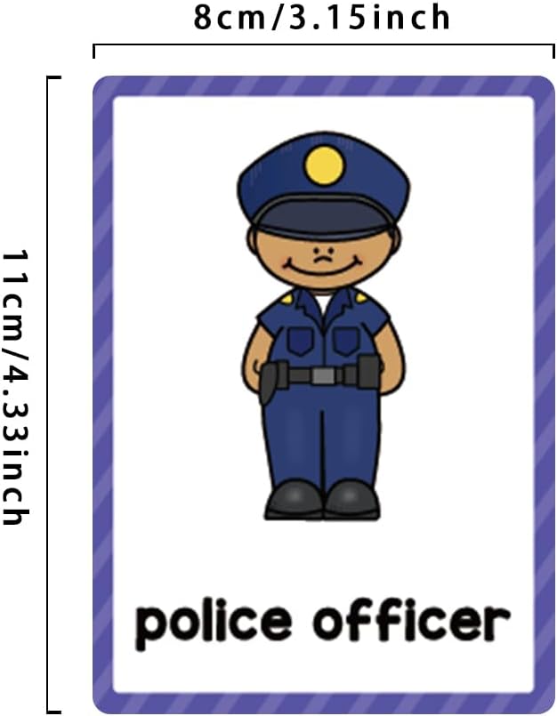 Lachilly Occupations English Learning Flashcards, High Frequency Words, Beginning Reading, Kindergarten ESL Teaching Materials, Autism Learning Materials, Vocabulary Building, 15 Cards, 28 Words