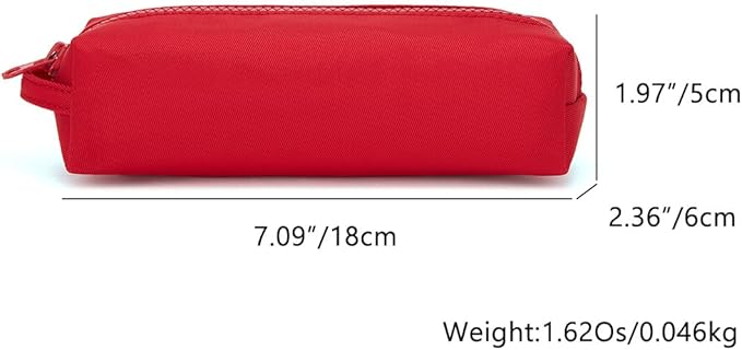 Pencil Case Soft School Pencil Pouch Bag for Easy Carry Stylish and Durable (Red)