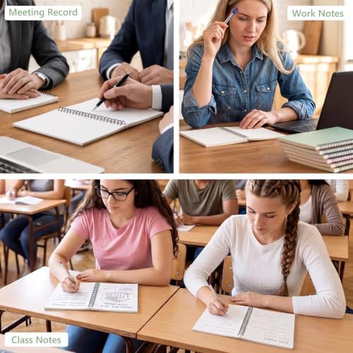 Fuutreo 12 Pcs Spiral Notebook for Work A5 8.3 x 5.7 Inch College Ruled Spiral Journal Notebook Kraft Cover Ruled Paper, 12 Color, 60 Sheets, 120 Pages for Office School(Bible Color, Classic)