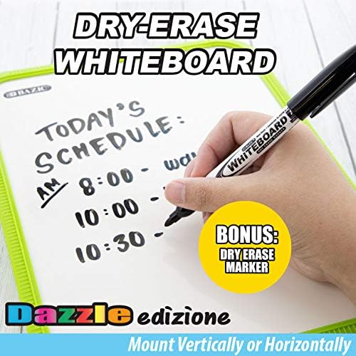 BAZIC Products Dry Erase Lap Board & Marker, 8.5x11 Inch Whiteboards Small Portable for Teacher Office Memo Drawing, Assorted Color Frame, 12-Pack
