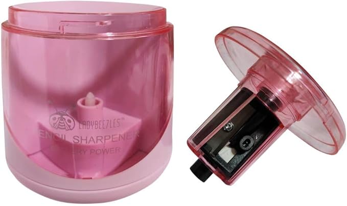 Pink Electric Pencil Sharpener Battery Operated, Portable &Automatic Sharpening, a Replacement Blade Contained, Safe and Fast-Sharpening Electronic Sharpener, Battery not Included