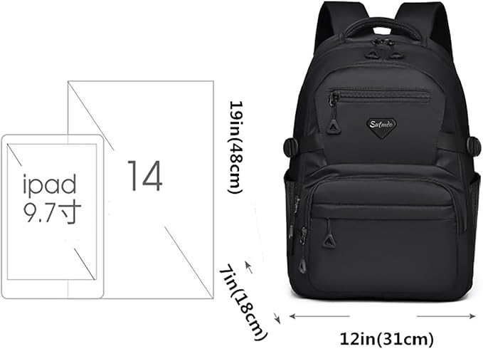 Casual Lightweight Backpacks for Boys & Girls, School Bookbags, 15 "Laptop Backpack, Travel Bag (212-hei)