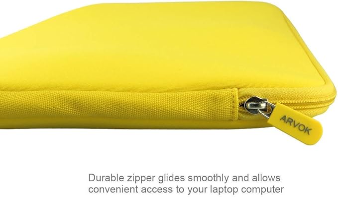 Arvok 11 11.6 12 Inch Laptop Sleeve Case for MacBook Air 12, Water-Resistant Neoprene Notebook Computer Tablet Sleeve, Carrying Bag Cover for Chromebook/HP/Dell/Lenovo/Asus/Acer, Yellow