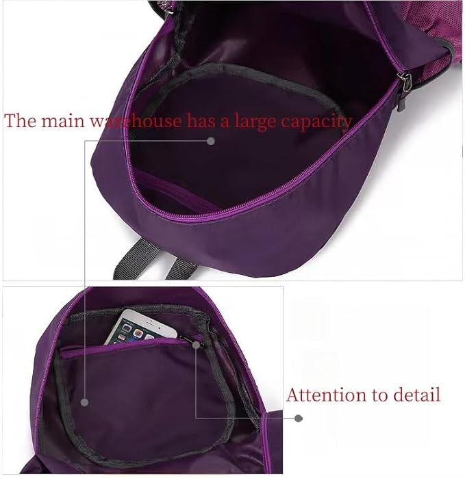 Travel lightweight foldable backpack hiking backpack splash proof compact travel backpack day pack (purple)