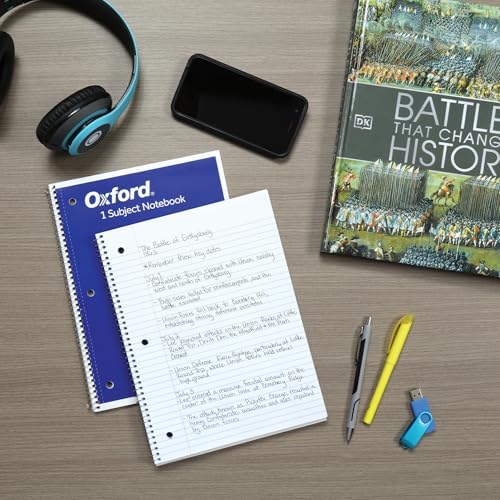 Oxford Spiral Notebooks, 2 Pack, 1 Subject, College Ruled Notebooks for School, 8 x 10.5 Inches, 70 Sheets, Assorted Colors, Back to School Supplies (1002522)