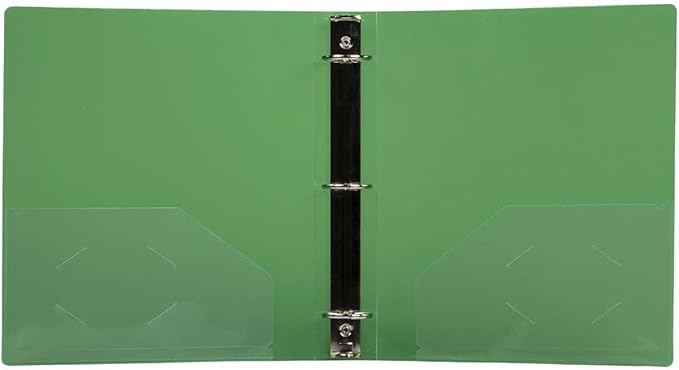 JAM PAPER Plastic 1.5 inch Binder - Green 3 Ring Binder - Sold Individually