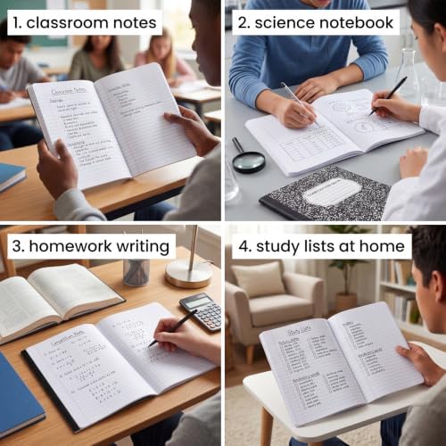 BESARME 24 Pcs Composition Notebook Bulk for School, Wide Ruled Notebooks