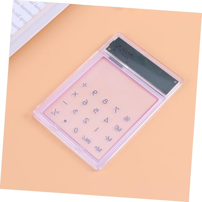 Transparent Touch Panel Solar Calculator Lightweight Portable Design for School Office Home Use Automatic Power Off Compact Retro Style Go Calculations