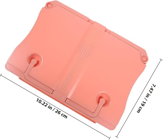 Portable Reading Rack and Music Book Stand, Soft Pink Multi-Functional Desktop Holder for Home Study and Sheet Music, Adjustable Book Holder for Reading and Practice