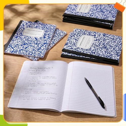 Fainne 100 Pack College Ruled Composition Notebooks Bulk B5,Blue