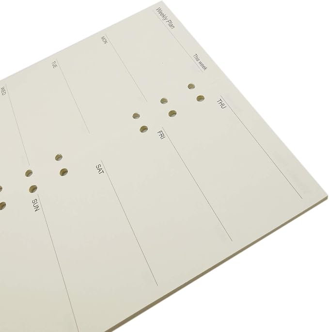 Zelten Refills/Loose Leaves for A6 Cover Ring Binder/Personal Organizer/Planner(A6 6 Holes, Weekly Plan)