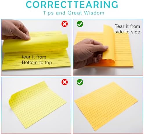 400 Sheets Lined Sticky Notes 8x6in Large,No Ink Bleed-Through,Home/School