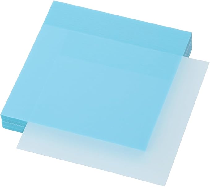 ONLYKXY 4 Pack Transparent Sticky Notes 3x3in Waterproof Self-Stick Book Tabs 200 Sheets PET Markers Sticky Notes Pad (Light Blue)