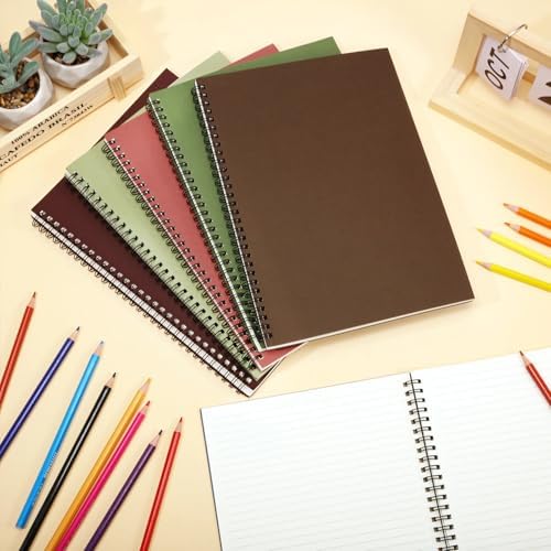 Fuutreo 6 Pack Spiral Notebook 10.5x7.45 Notebook,Fresh,Morandi