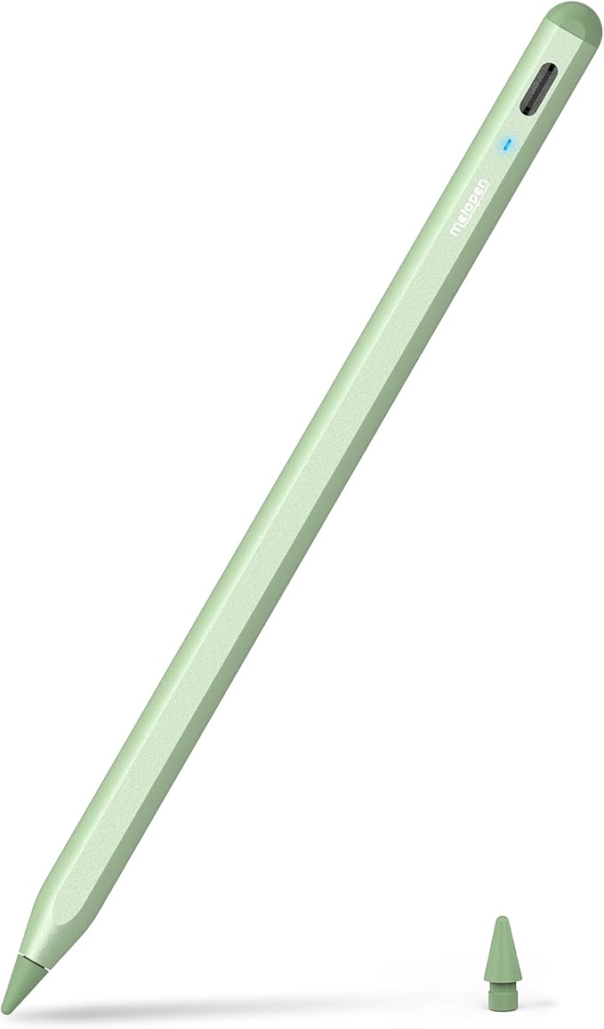 Metapen Pencil A8 for Apple iPad 2018-2026, (2X Faster Charge), Tilt Sensitivity, Pixel Precision, Stylus Pen for iPad 11/10/9/8/7/6th Gen, Pro 12.9/11/13-inch M4, Air 3/4/5/M2/M3, Mini 5/6th, Green