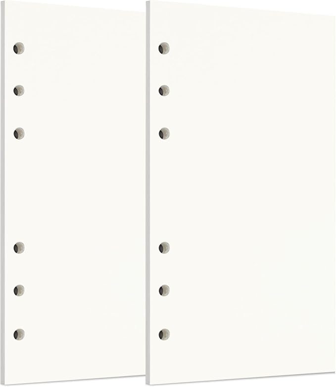 Zelten Refills/Loose Leaves for A6 Cover Ring Binder/Personal Organizer/Planner(A6 6 Holes, Blank 2 Pack)