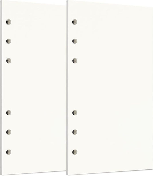 Zelten Refills/Loose Leaves for A6 Cover Ring Binder/Personal Organizer/Planner(A6 6 Holes, Blank 2 Pack)