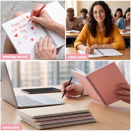 Fuutreo 6 Pack Spiral Notebook 10.5x7.45 Notebook,Soft Color,Pastel