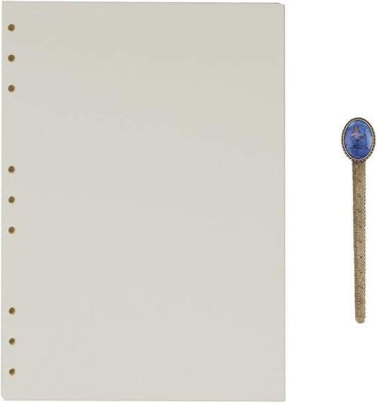 B5 Refill Paper 9 Hole Punched Filler Paper Refills for B5 Loose Leaf Notebook Travel Journal Personal Diary Planner Binder Scrapbook, 80 Sheet, 160 Page, Blank Paper, 6.9 Inches x 9.8 Inches