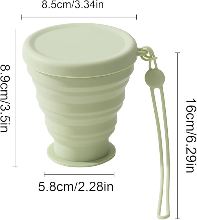 Camping Cup – Silicone Foldable Water Mug with Lid, Durablee Reusable Outdoor Accessory, Portable Lightweight Expandable Design, Heat Resistant Travel Coffee Cup | Compact Easy Clean Drink
