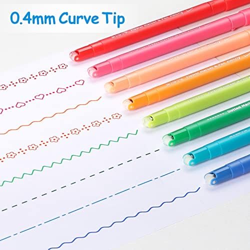 AECHY Dual Tip Curve Highlighter Pens,6 Pattern Roller & 8 Bullet Tip Pens