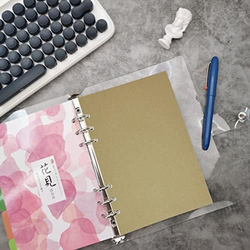 Zelten 1 Pack A5 45 Sheets/90 Pages Kraft Loose Leaf Punched Paper Refills Paper for 6 Hole Binder Personal Organizer Diary Notebook Refillable Planner