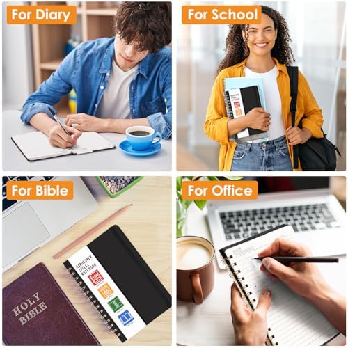 LABUK Spiral Notebook, 160 Pages A5 Lined Hardcover Notebook, 5.5 x 8in Spiral Journal for Women and Man, Work, Writing (Black)
