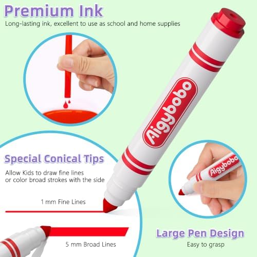 288 Count Washable Markers Bulk, 36 Packs, 8 Colors, School Supplies
