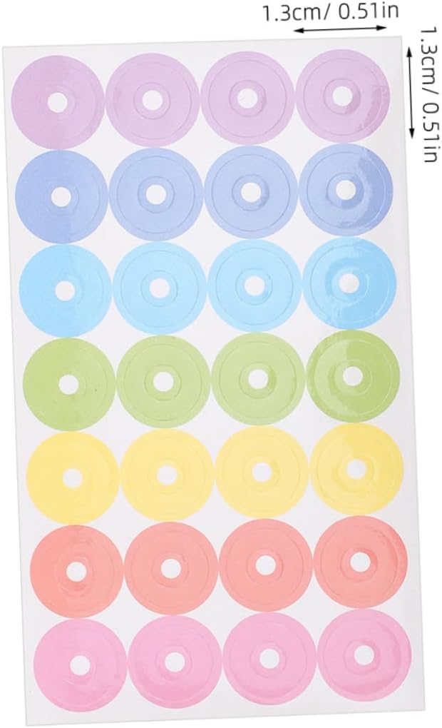 STOBOK 12sheets Adhesive Hole Reinforcement Sticker Labels of Tear-Resistant Circles for Loose-Leaf Paper Repair for School Office and Home Use