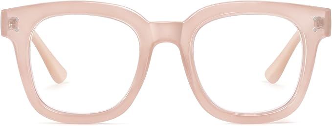 Madison Avenue Blue Light Blocking Glasses Oversized Fashion Blue Light Glasses for Women Anti Eyestrain & UV Protection Computer Eyeglasses (Nude Pink)