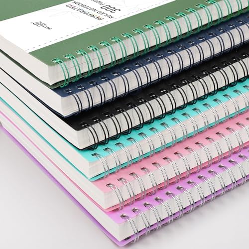 RETTACY Spiral College Ruled Notebook, 300 Perforated Pages (8.2" x 11.2")