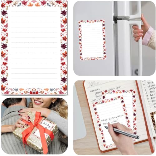 2 Pack Lined Sticky Notes 4x6 in, Cute Self-Stick Notepads with Lines, Large Memo Pads Strong Adhesive for Office, Home Cute Colorful Leaf