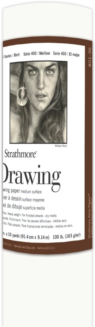 Strathmore (401-36 400 Series Drawing Roll, 100 lb. Medium Surface, 36" x10 Yards