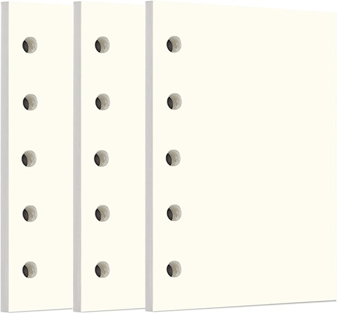 Zelten 3 Pack A8 120 Sheets/240 Pages Sketch Loose Leaf Punched Paper Refills Paper for 5 Hole Binder Personal Organizer Diary Notebook Refillable Planner