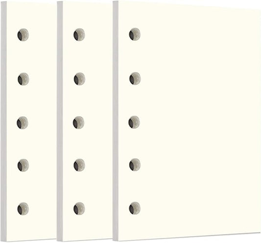 Zelten 3 Pack A8 120 Sheets/240 Pages Sketch Loose Leaf Punched Paper Refills Paper for 5 Hole Binder Personal Organizer Diary Notebook Refillable Planner