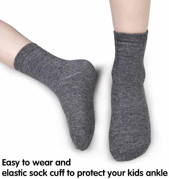 GENTABY Kids Socks 24 pairs Cozy Athletic Crew Socks for Boys and Girls(1-13Years)
