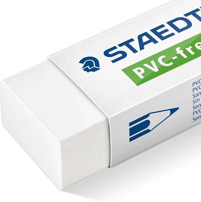 Staedtler PVC Free White Block Erasers, Latex-Free, Premium Quality, Pack of 20, 525 B20