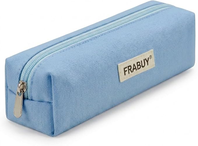 Canvas Pencil Case Pouch – Multipurpose Pen Bag Stationery Blue | Heavy-duty canvas, smooth alloy zipper, cute organizer for girls and boys, ideal for stationery, cosmetics, tech gear