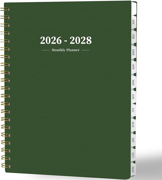 2026-2028 Monthly Planner - 2 Year Monthly Planner Calendar 2026-2028, Jul 2026 - Jun 2028, 8.5" x 11", 24 Months, Spiral-Bound, Tabs, Holidays, Notes, Ideal for School Office Home Planning