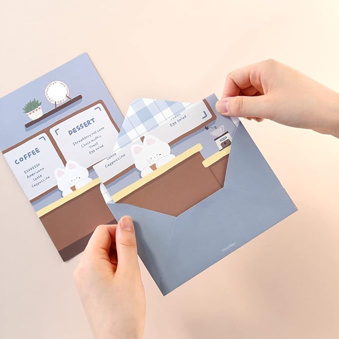 Monolike Gureum's Daily Life Letter Paper and Envelopes Set - 8Type, 32 Letter Paper + 16 Envelopes