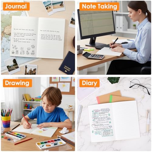 LABUK 15pcs A5 Composition Notebook Journals Bulk, Kraft Lined Notebooks,15 Colors 60 Pages for Journaling, Writing, School, Office, Kids Gift