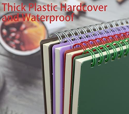 Yansanido Top Bound Spiral Notebook, 3 Pcs 3 Color A5 Size Thick Plastic Hardcover 8mm Ruled Paper 80 Sheets (160 Pages) Journal for School and Office Supplies (Dark Color)
