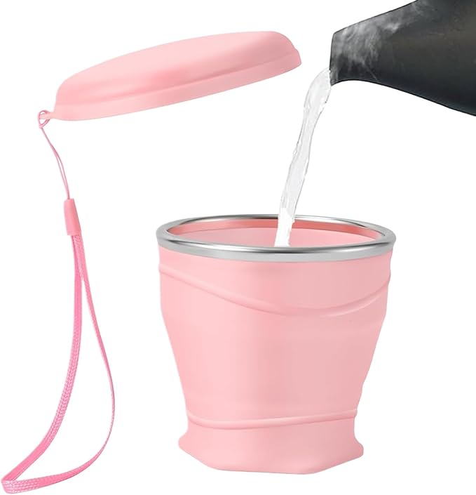 Foldable Cup,Silicone Portable Drinking Cups | Cold Beverage Mug Bottle | for Camping Backpacking Outdoors Travel Women Men Kids Family
