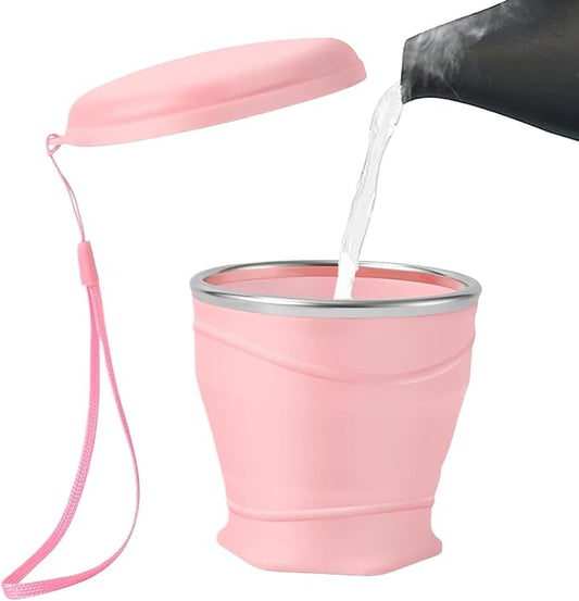 Foldable Cup,Silicone Portable Drinking Cups | Cold Beverage Mug Bottle | for Camping Backpacking Outdoors Travel Women Men Kids Family