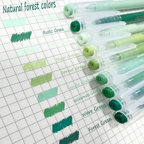9 Colored Gel Pens Set, 0.6mm Fine Point for Black Paper & White Paper, Pens for Journaling, Adult Coloring Books, Bible, Drawing, Note Taking, Art & Journaling Supplies (Natural Forest Colors)
