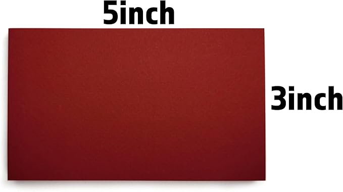 PPAPPAPPIYO 50 Pack 3x5 Colored Index Cards, 180gsm Premium Textured Blank Flash Cards, Heavyweight Cardstock for Study, Recipes, and DIY Crafts (red)
