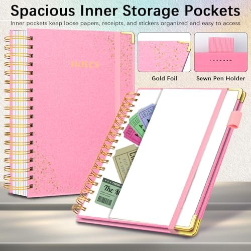 Hardcover Spiral Notebook with Tabs & Dividers, 8.5"x11" 5 Subject