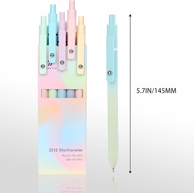 Ddaowanx Gel Pens Set,10 Pcs 0.5mm Retractable Quick Dry Black Ink Pens (Pack of 2)