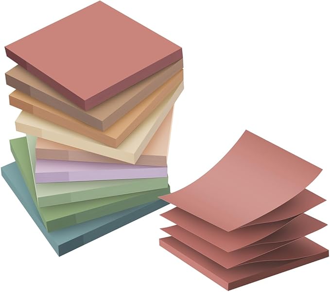 (9 Pack) Pop Up Sticky Notes Refill,3x3 in Popup Notepads,Accordion Stickies Super Sticking Power,Office School Memo Note Pads Vintage Colors,Post on Windows Doors,Recyclable,Easy to Write on