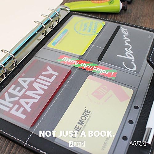 Zelten Refills/Loose Leaves for A5 Cover Ring Binder/Personal Organizer/Planner(A5 6 Holes, Name Card Holder 4 PCS)